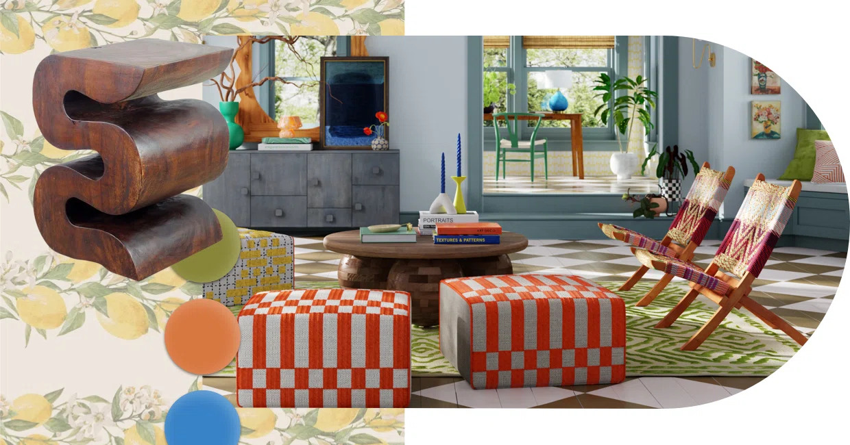 2024 home design trends by Wayfair experts. This is introducing elements that are bold, creative and playful.