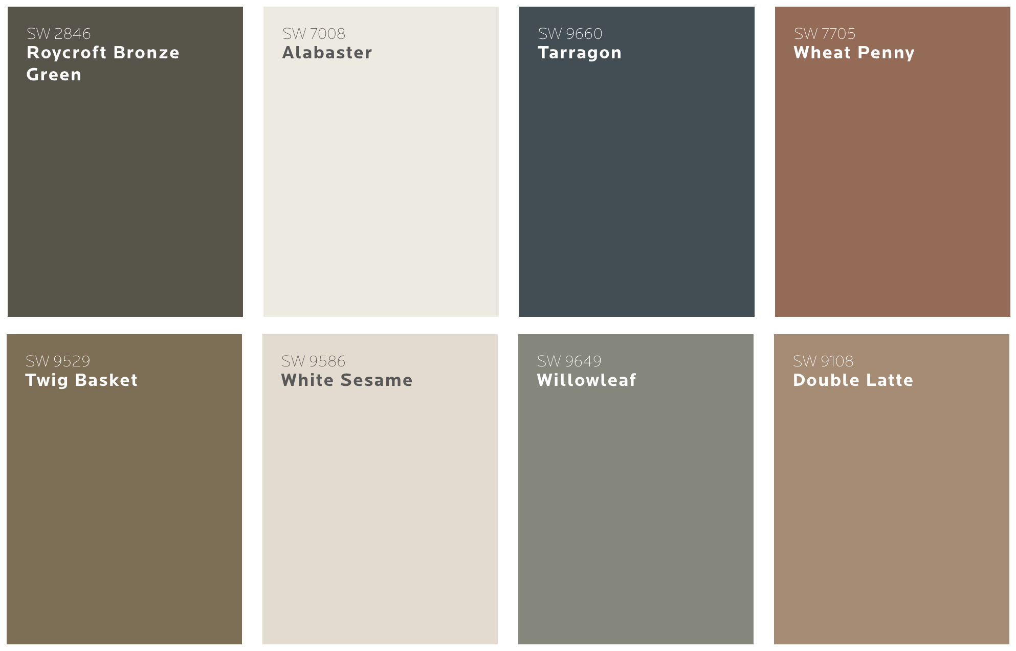 Woodland Retreat palette2 Our Woodland Retreat palette is a timely nod to fresh, nature-inspired color.