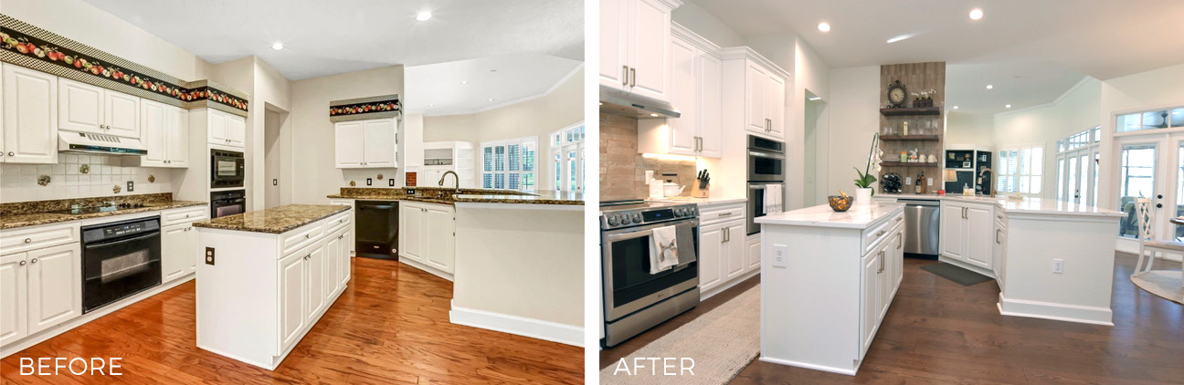 Glen Cannon Court project-kitchen 2 Another view of Lake Mary kitchen renovation before and after.