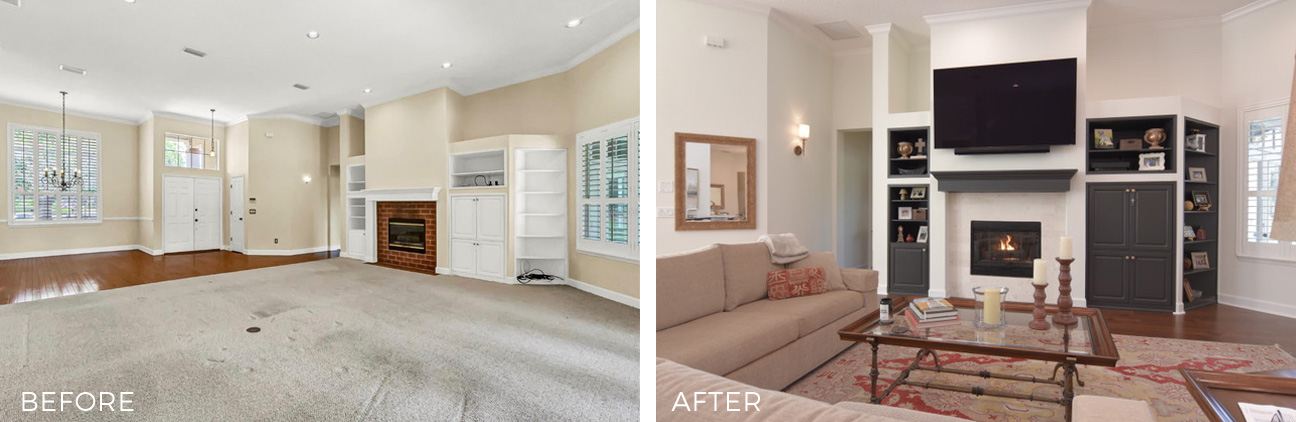 Glen Cannon Court project-living room Lake Mary living room renovation upgrade before and after.