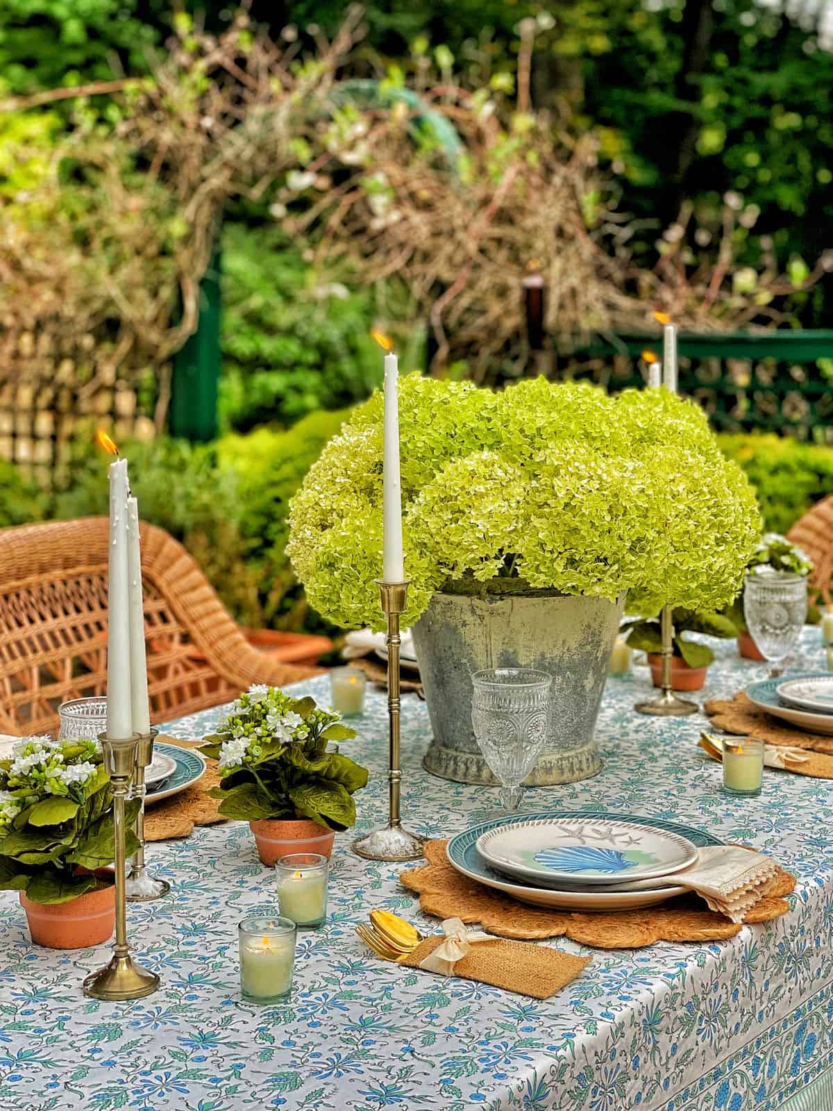 backyard-bbq-table Elevate your BBQ party's ambience with greenery.