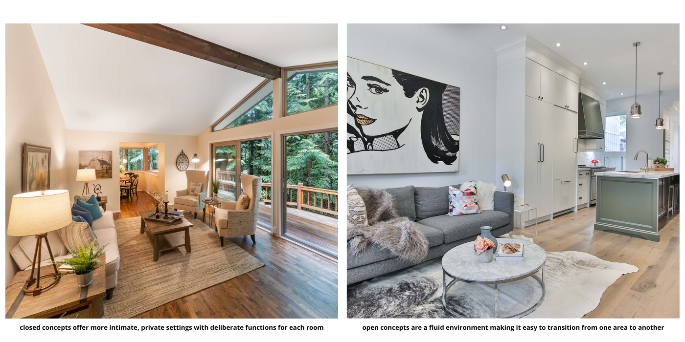 BENEFITS-OF-OPEN-CONCEPT-HOME Open vs closed concept layout.