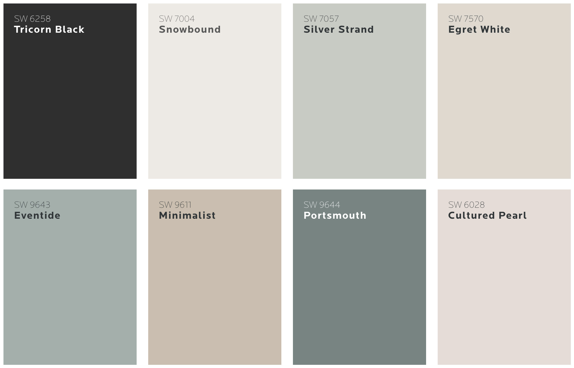 SW seaside tranquility palette The Sherwin-Williams Seaside Tranquility palette.
