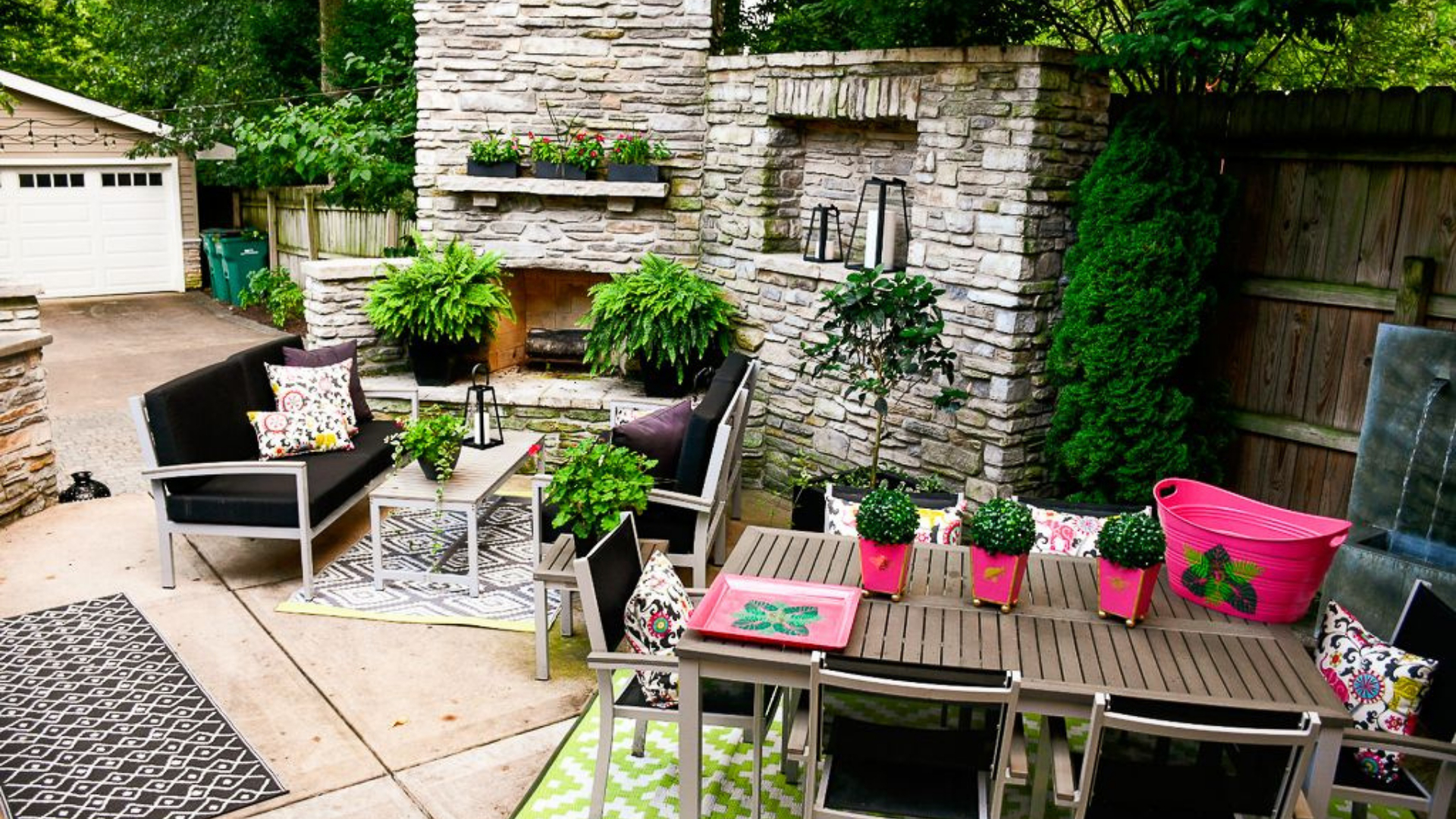 Divide your outdoor space into sections.