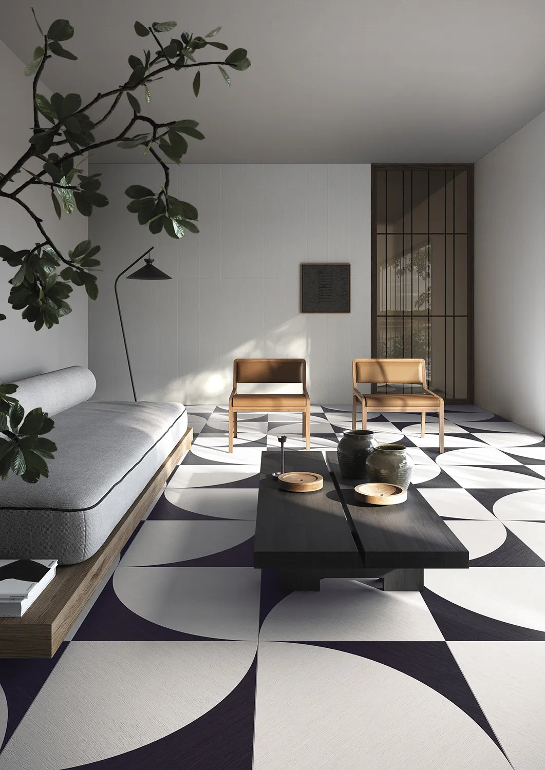 New tile designs and materials now often have large graphic tiles becoming works of art in their own right.