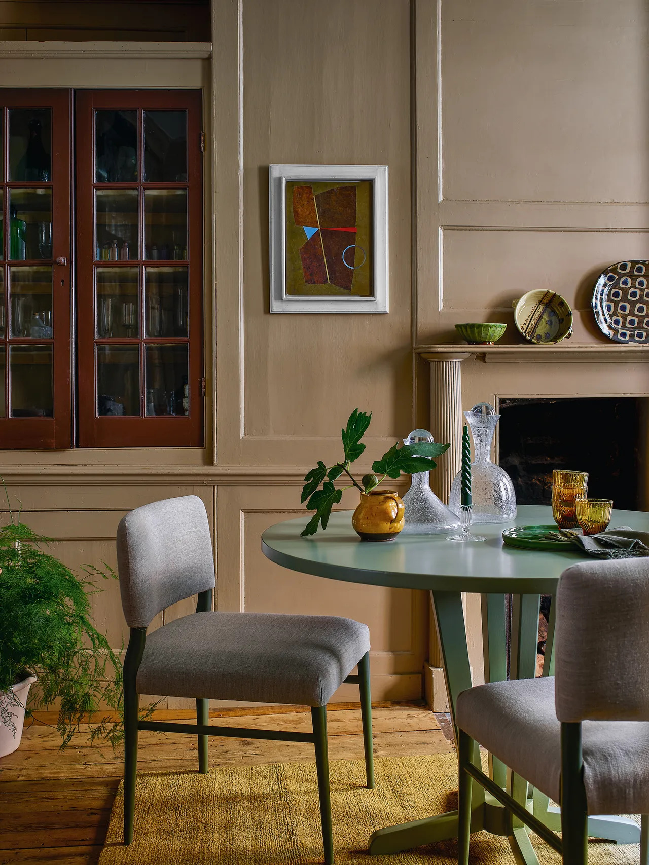 Neutrals such as taupe are grounding wall colors.
