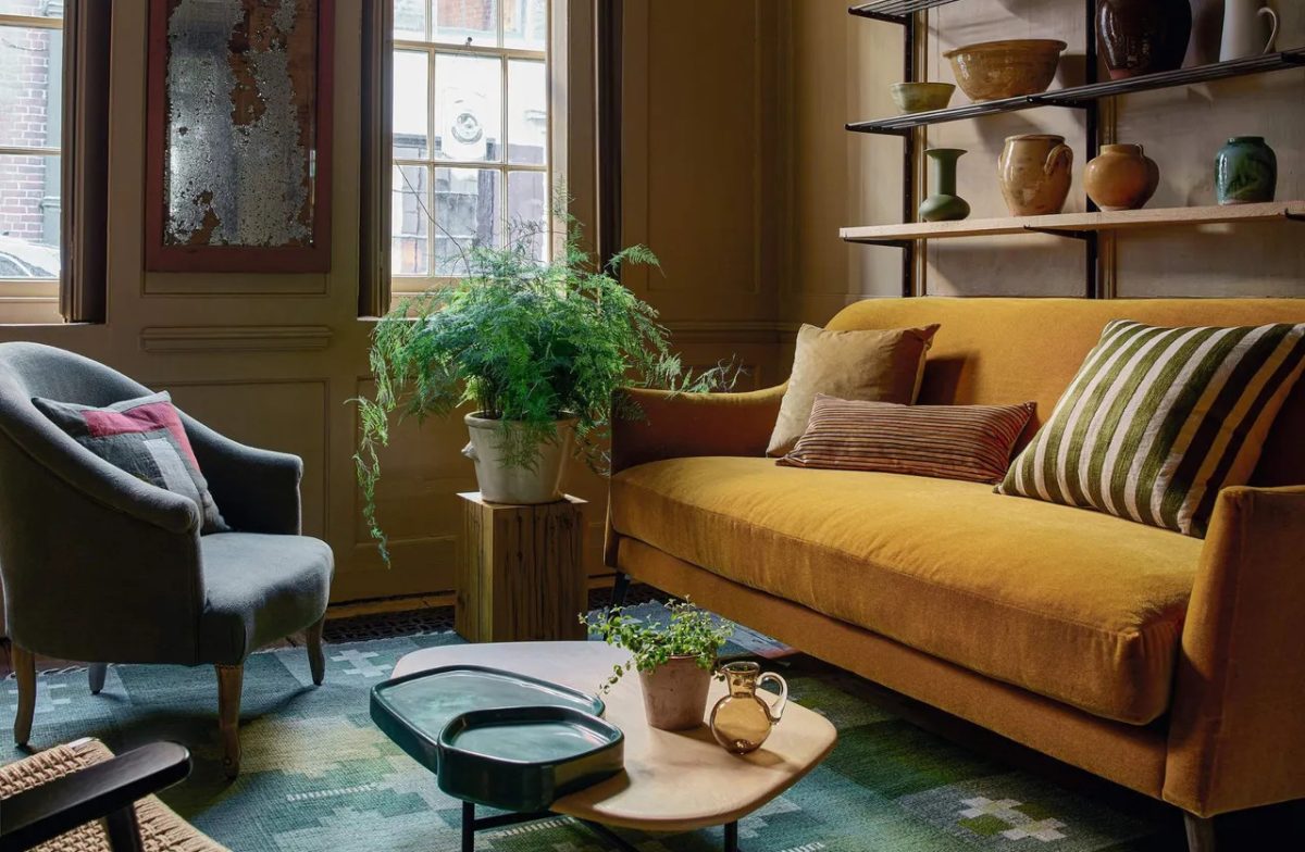 Brown is replacing beige in interior design color trends.