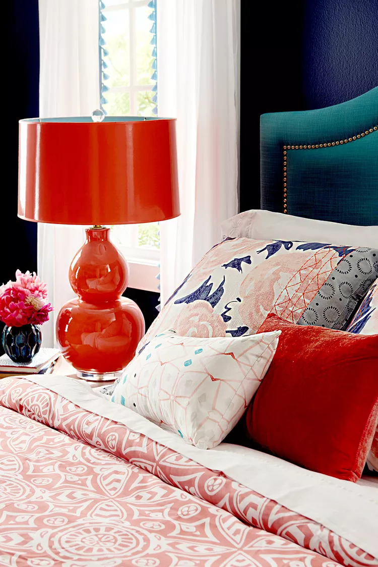 Pair blue and red with classic white.