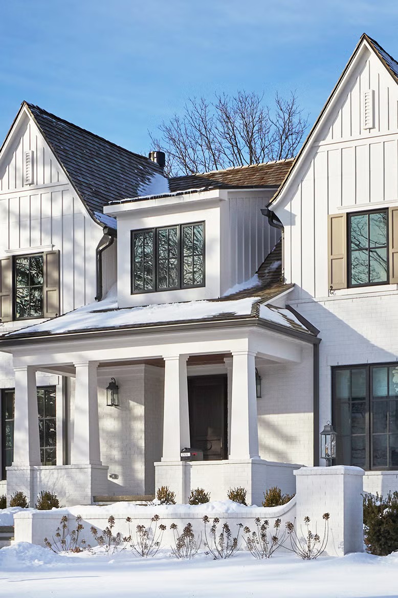 Adding contrast with your front door color is a great way to bring personality to your home's exterior.