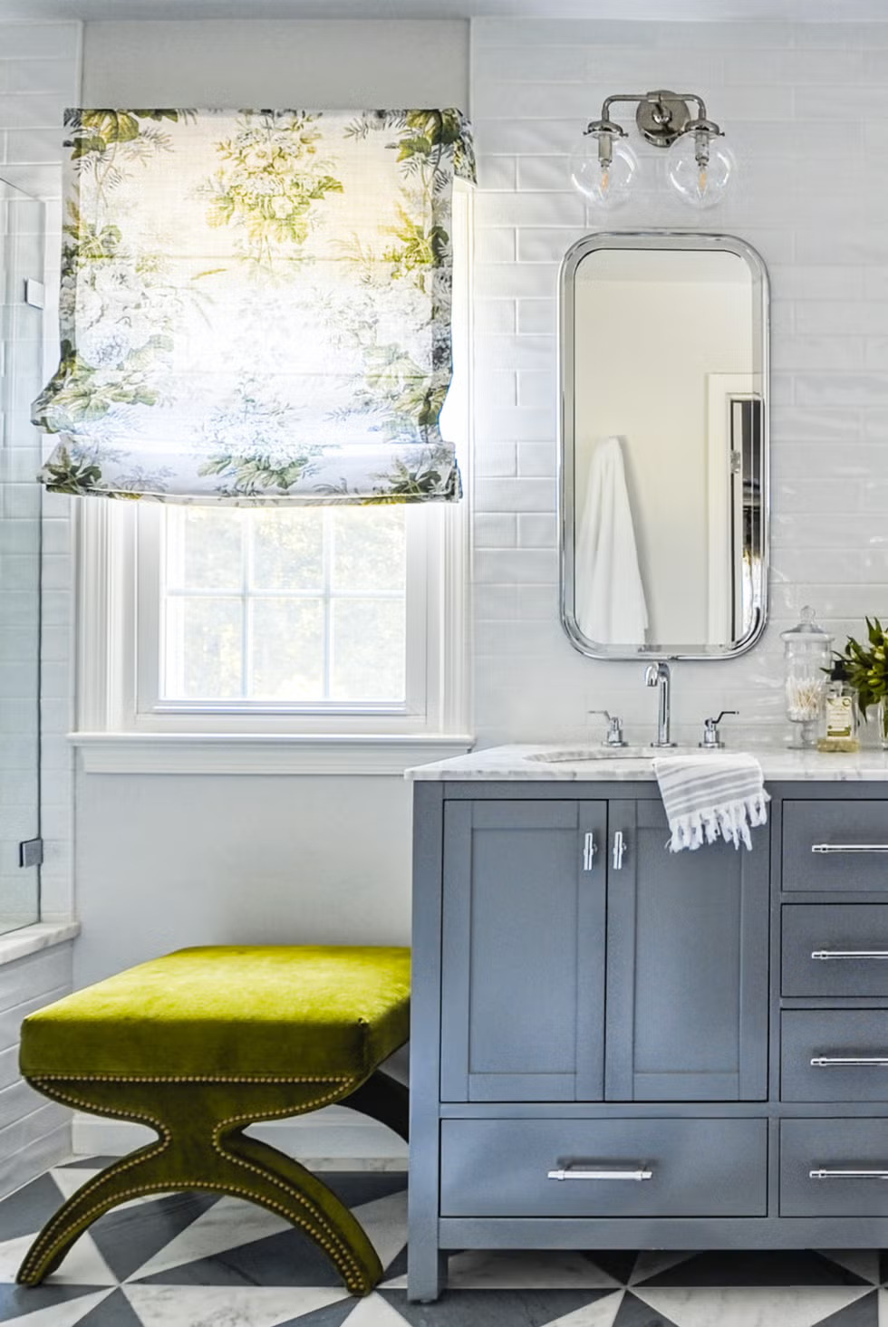 Serene hues like sage green, calming blue, and warm taupe are perfect for crafting a peaceful bathroom atmosphere.