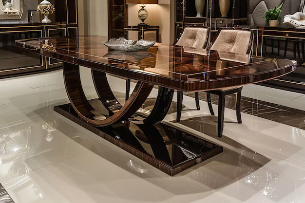 Modern mahogany dining table.