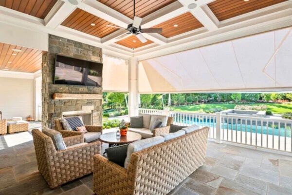 Motorized zip screens back patio