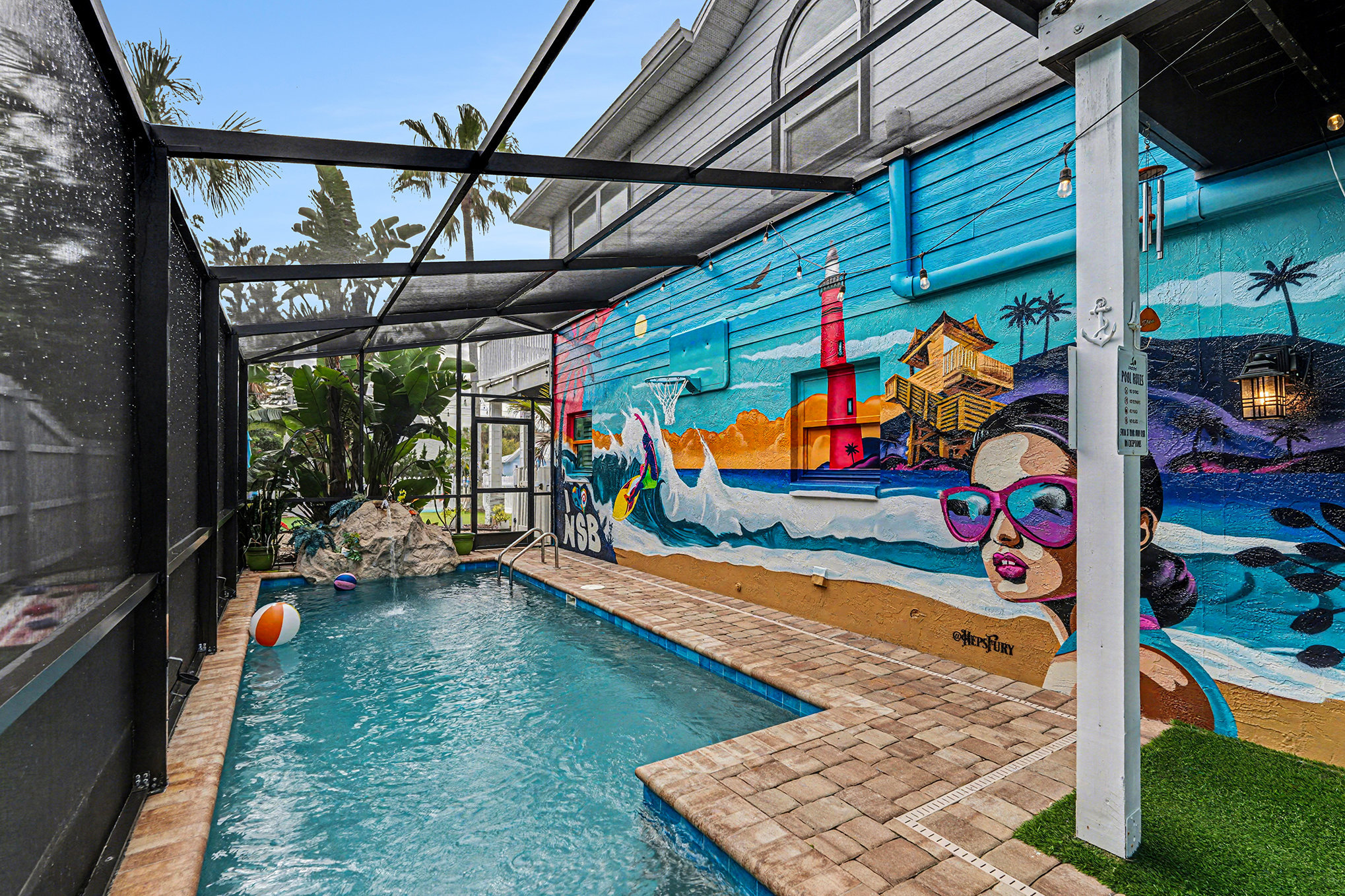 mural pool view