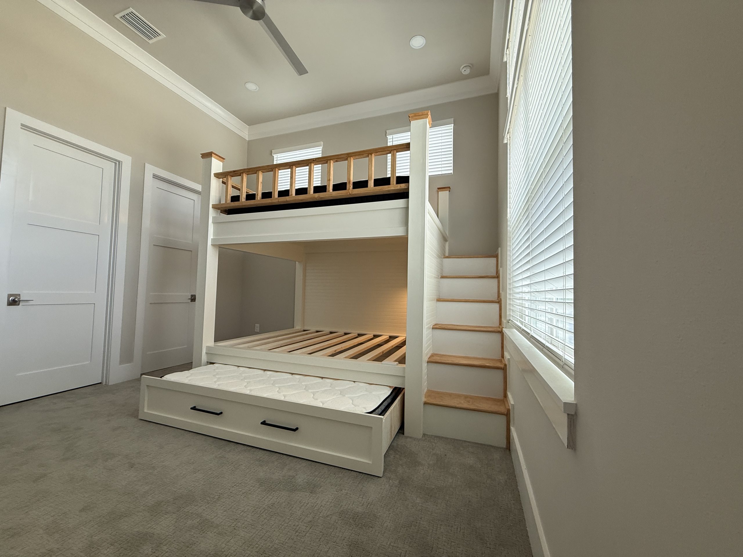 custom bunk bed with trundle underneath