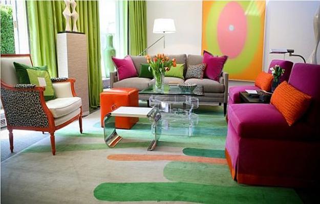 green and modern mixed decor