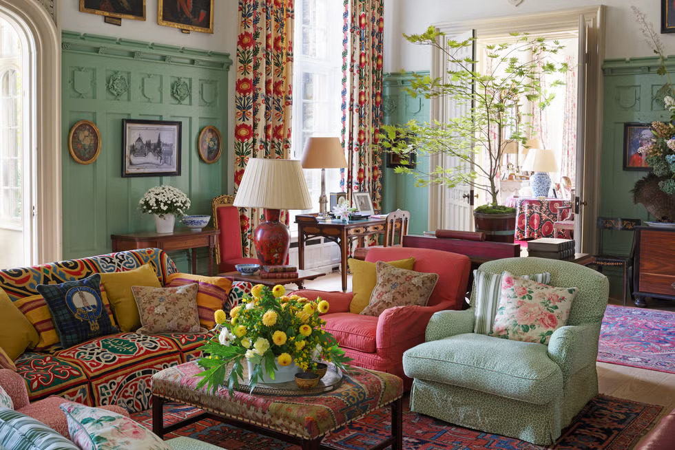 green decor english countryside