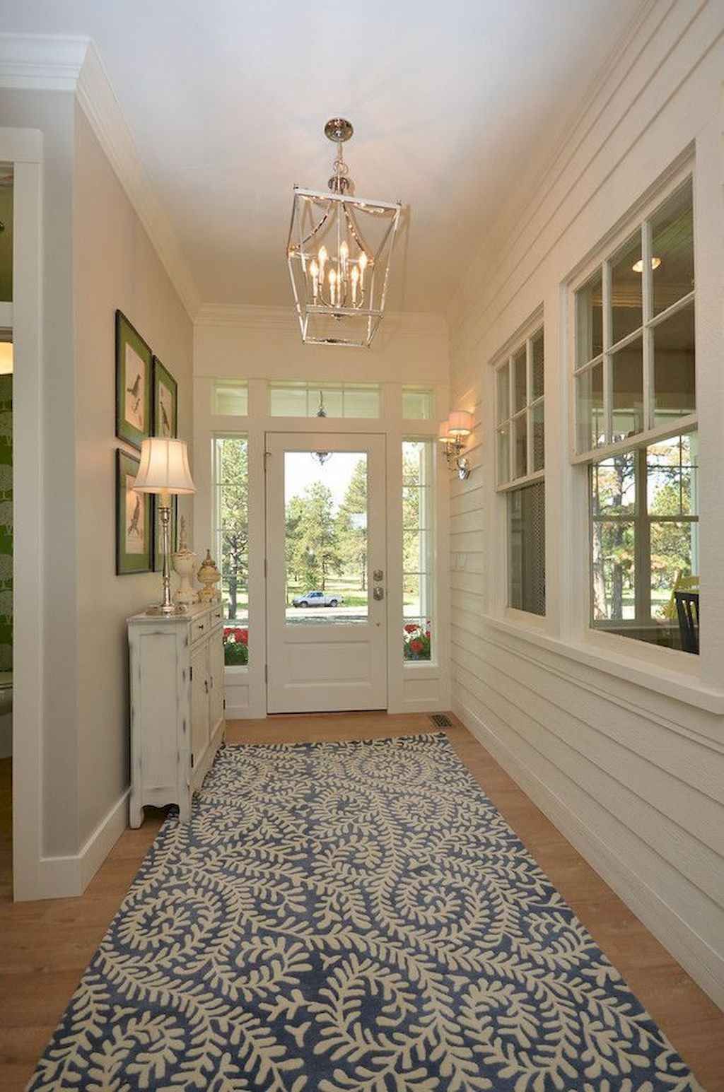 patterned rug entryway