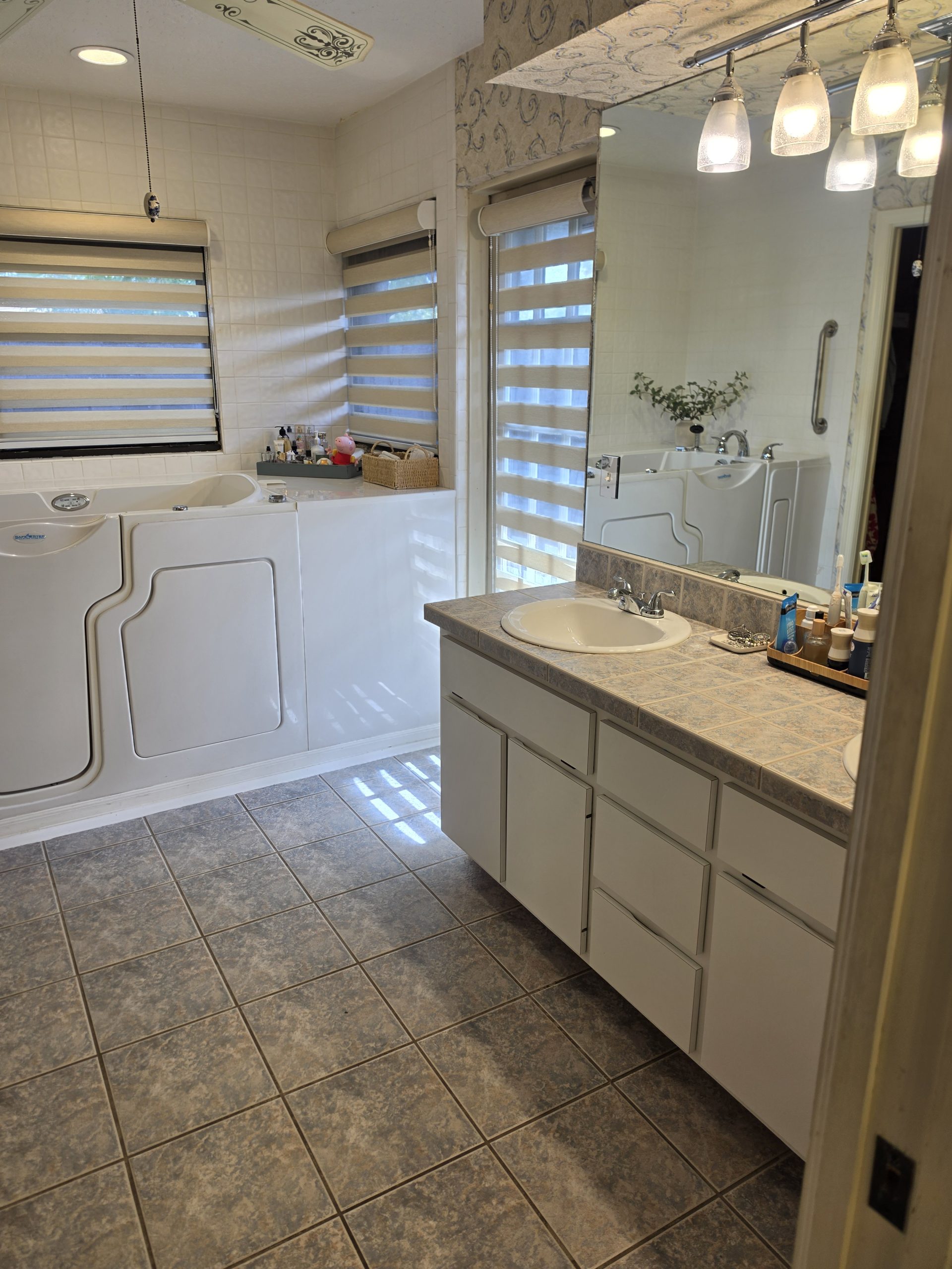 master bath remodel before soffets