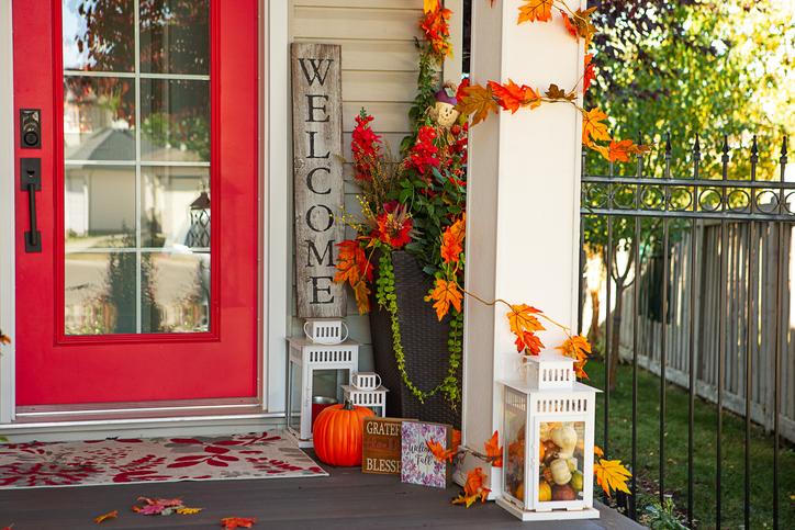Autumn Front Entrance Thanksgiving door decor